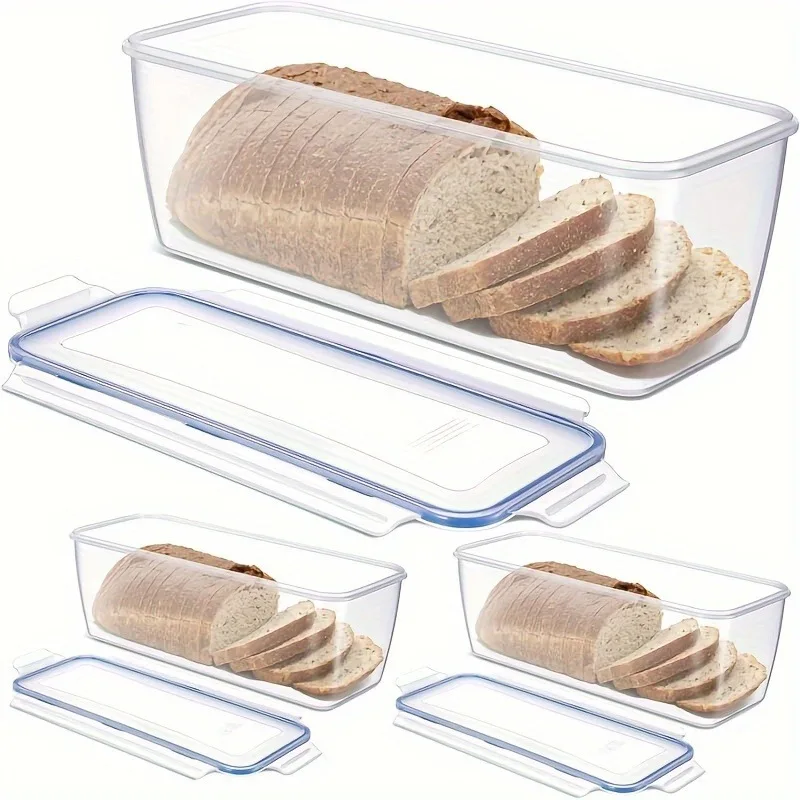 プラスチックパン収納ボックス気密食品保存容器サンドイッチパン - Food Storage With Dividers のレビューと価格