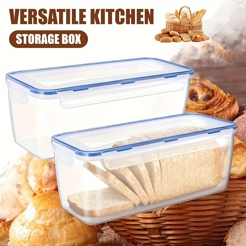 プラスチックパン収納ボックス気密食品保存容器サンドイッチパン - Food Storage With Dividers のレビューと価格