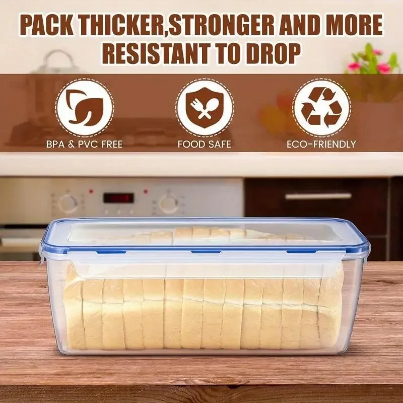 プラスチックパン収納ボックス気密食品保存容器サンドイッチパン - Food Storage With Dividers のレビューと価格