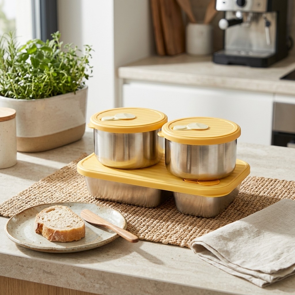 304ステンレス製弁当箱、電子レンジ対応ランチボックスセット - Food Storage Oven Safe のレビューと価格