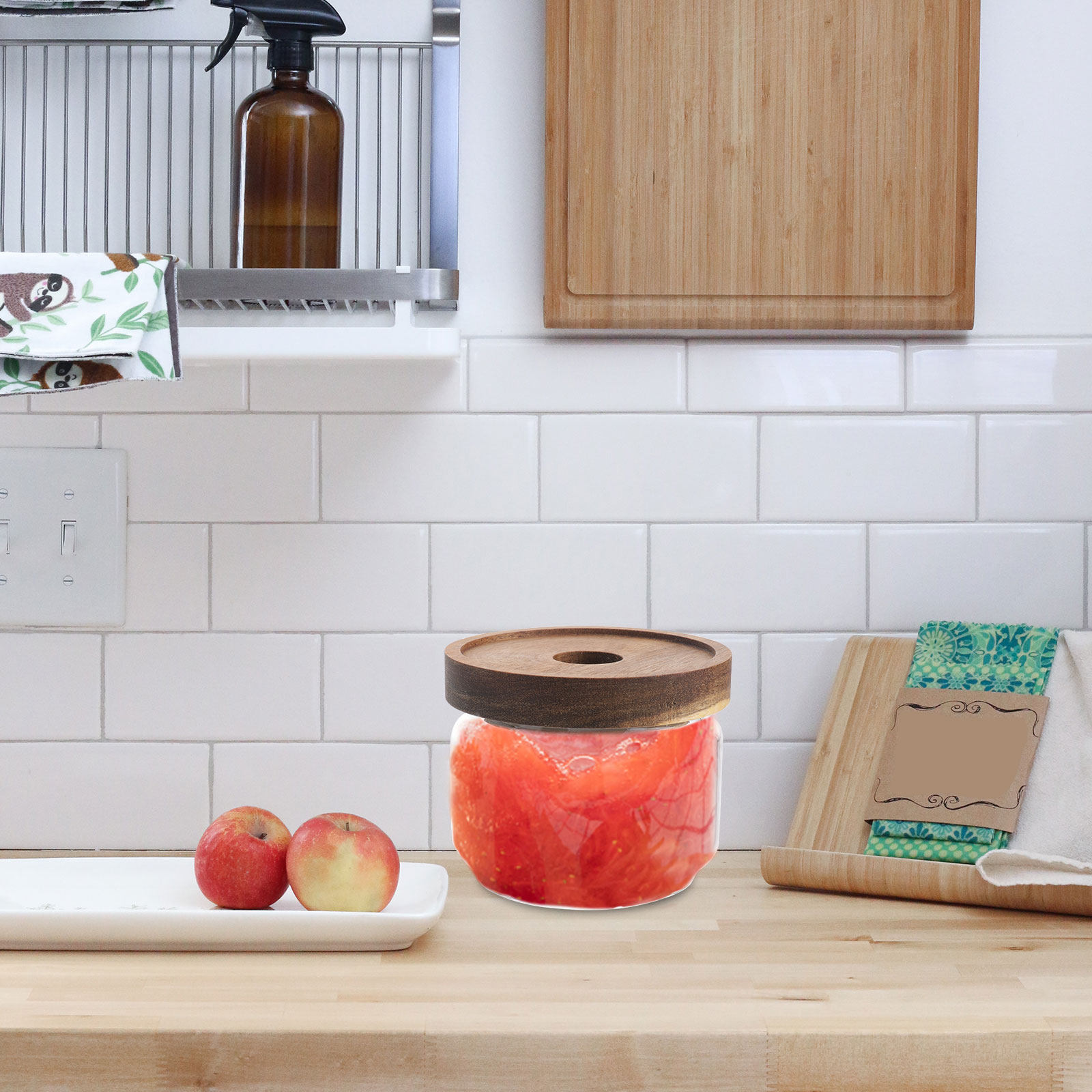 密閉式のガラス製食品保存容器2個セット。コーヒー豆、紅茶、穀 - Food Storage Containers のレビューと価格
