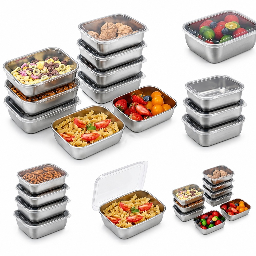 6個入りステンレス製食品保存容器漏れ防止6個入りステンレス製 - Food Storage Meals のレビューと価格
