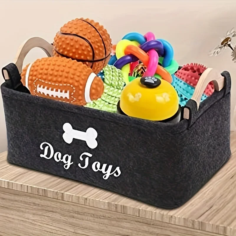 1pc フェルトペットおもちゃ箱、犬のおもちゃ箱、ペットのお - Food Storage With Dividers のレビューと価格