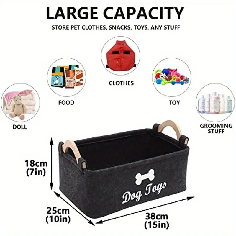 1pc フェルトペットおもちゃ箱、犬のおもちゃ箱、ペットのお - Food Storage With Dividers のレビューと価格