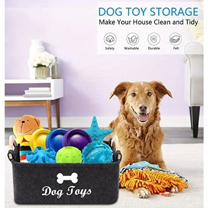 1pc フェルトペットおもちゃ箱、犬のおもちゃ箱、ペットのお - Food Storage With Dividers のレビューと価格